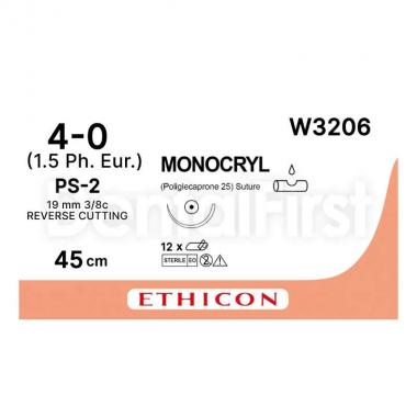 ΡΑΜΜΑ MONOCRYL 4/0 19MM ΚΟΠΤ 45CM W3206